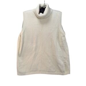 Carolyn Taylor Essentials Large Sleeveless Turtleneck Knit Sweater Pullover